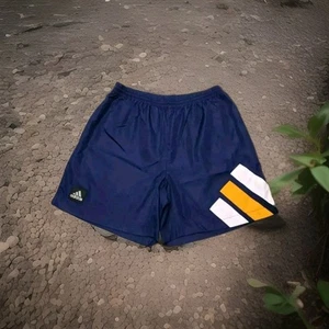 Vtg. Adidas Blue Gold White Big Logo 3 Stripe 90's Athletic Shorts Men's Large - Picture 1 of 8