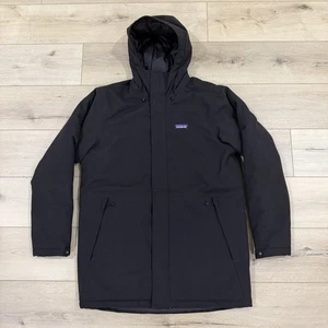 Patagonia Jacket Parka Men's Medium Black H2No Full Zip Hooded Insulated - Picture 1 of 13