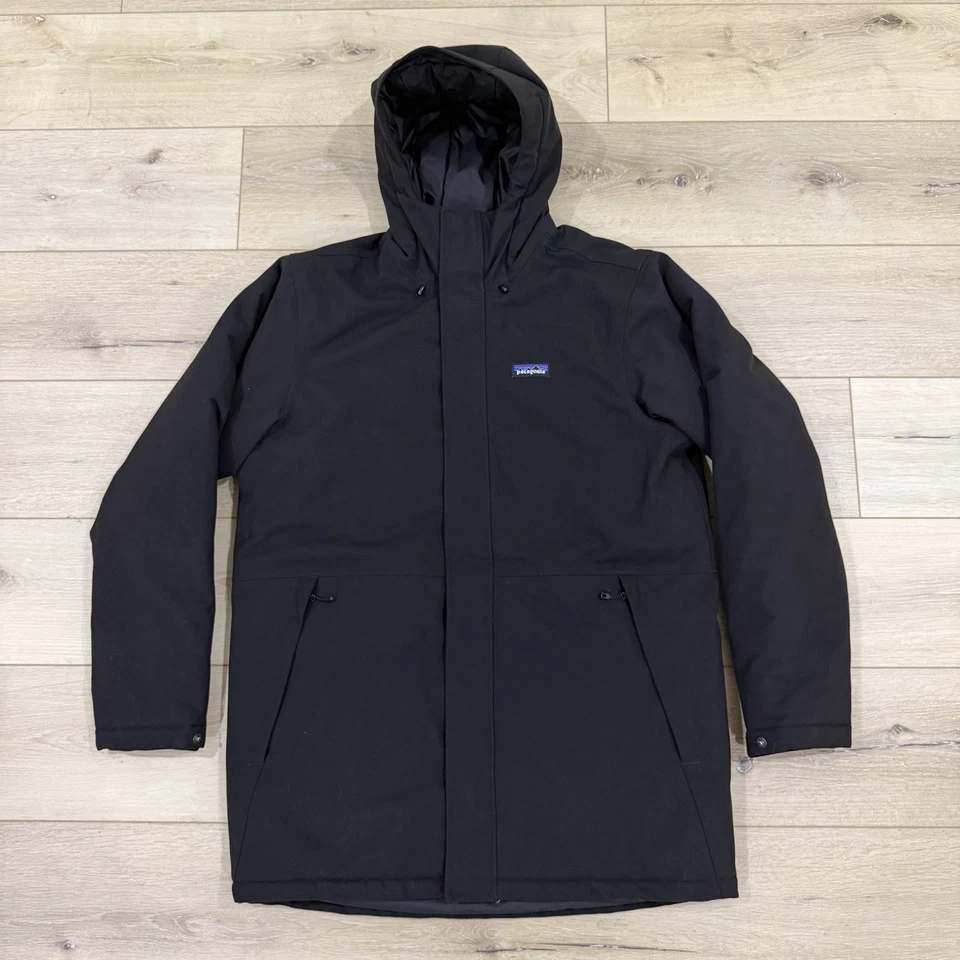 Patagonia Jacket Parka Men's Medium Black H2No Full Zip Hooded Insulated - Image 1 of 4