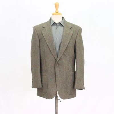 Lands' End 40R зеленый Sport пальто Blazer куртка твердого 2B шерсти - Изображение 1 из 4