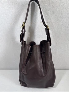Vtg Coach Purse Brown Legacy Leather Bucket Duffle Drawstring Sling Bag Hobo - Picture 1 of 17
