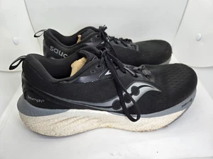 Saucony Triumph 22 Shoes Mens 10.5 Black Running Athletic Distance Road Sneakers - Picture 1 of 9