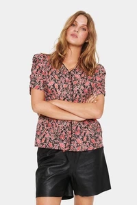 St Tropez Women's OleaSZ Paisley Print Cotton Short Sleeve Blouse S Small - Picture 1 of 8