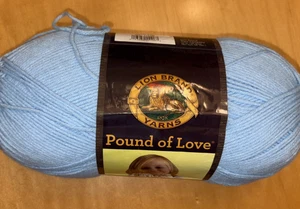Lion Brand Pound Of Love Pastel Blue Medium Number 4 Acrylic 1 Lb NEW - Picture 1 of 5