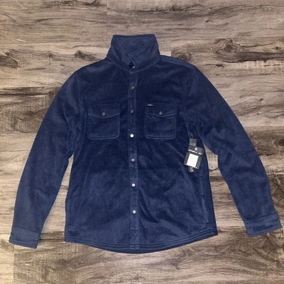 NUEVA O'Neill Glaciar Sobrecamisa Hombres S Cazadora Felpa Polar Camisa Chaqueta Broches Azul Marino Foto 1 de 4
