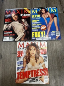 MAXIM MAGAZINES JANUARY FEBRUARY JULY 2001 LOT OF 3 DENISE RICHARDS EXCELLENT - Picture 1 of 1