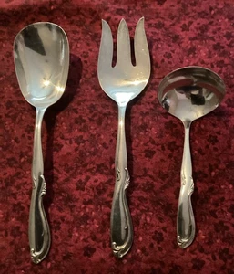 Rogers & Bro CELEBRATION Meat Fork, Casserole Spoon, Ladle Silverplate 1959 LOT - Picture 1 of 4