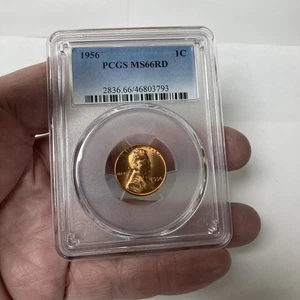 1956 Lincoln Cent Certified By PCGS As MS66RD, Bright Red Beautiful Copper  Coin - Picture 1 of 5
