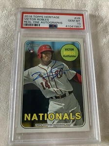 2018 Topps Heritage Victor Robles Real One Rookie Auto RC #ROA-VR PSA 10 - Imagen 1 de 3