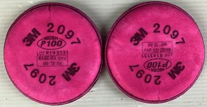 5 Pairs 3M 2097 P100 Particulate Filter NIOSH P100 Nuisance Level Organic Vapor - Picture 1 of 3