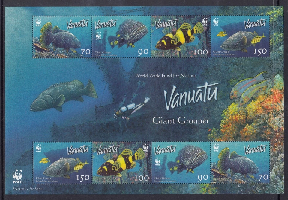 2006 - Vanuatu - WWF - Hoja submarina de mero gigante - Como nueva MUH Foto 1 de 1