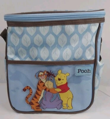 Disney Winnie the Pooh Diaper Bag Blue Tigger Eyore Baby Tote Pockets Small  - Image 1 of 4