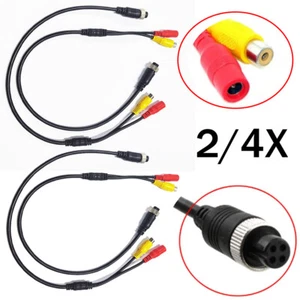 2/4pcs 4 Pin FeMale to RCA Adapter Cable Converter for Car Backup Camera Video - Picture 1 of 8