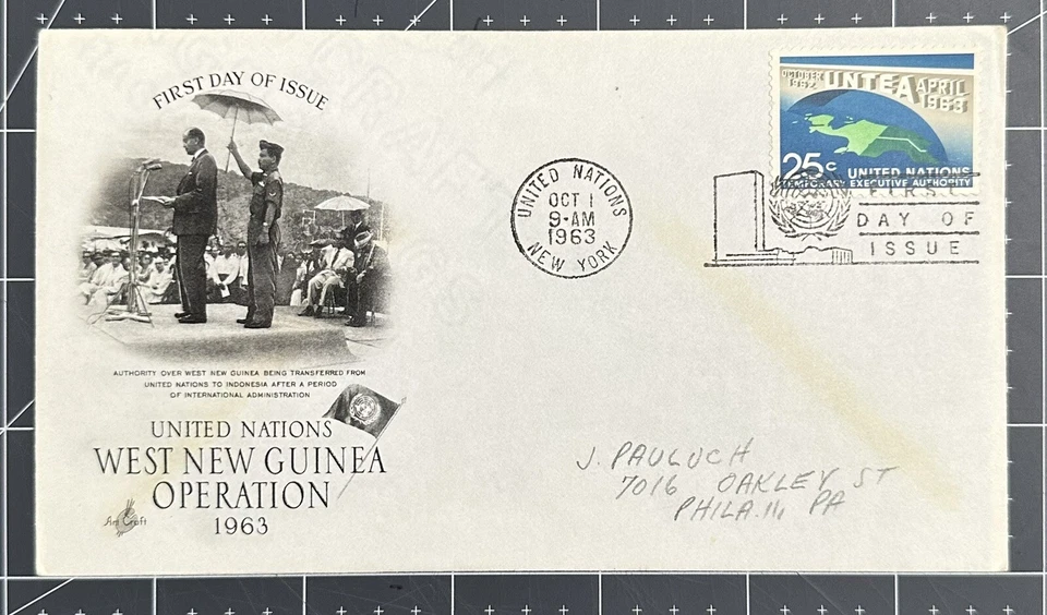 West New Guinea Operation FDC Stamped Envelope United Nations 1963   fdc3 - Image 1 of 1