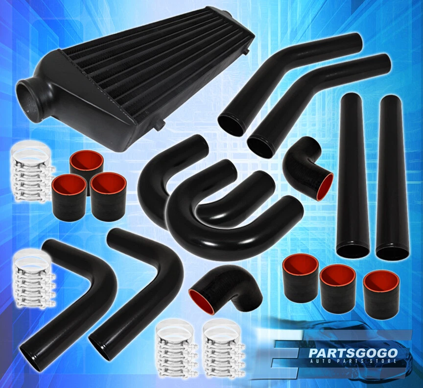 27.5"X7"X2.25" Front Mount Intercooler Set+ 2.5" T6061 Aluminum Pipe Piping Kit Foto 1 de 1