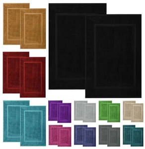 2x Luxury Bath Mats Terry Cotton 1000 GSM Soft Luxury Bathroom Rugs Toilet Mats - Picture 1 of 71