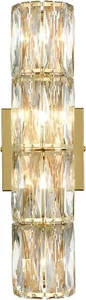 Gold Wall Sconce Modern 4-Light Crystal Sconces Wall Light Bedroom Wall Mounted - Picture 1 of 7