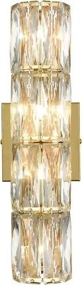 Gold Wall Sconce Modern 4-Light Crystal Sconces Wall Light Bedroom Wall Mounted - Image 1 of 4