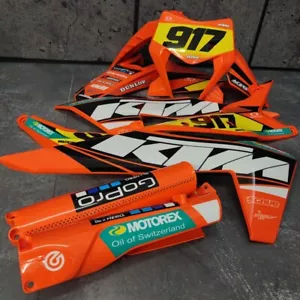 Plastics + Graphics applied KTM 2024 2025 EXC EXC-F XC-W XCF-W XW-F race number - Picture 1 of 13
