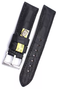 22mm /20 echt Krokoband Louisiana Alligator passt Panerai Schließe Germany black - Picture 1 of 2