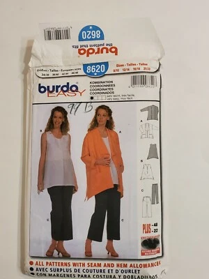 New Burda 8620 Easy Maternity Jacket~Top~Pants Sewing Pattern, Size 8 - 22 - Image 1 of 4
