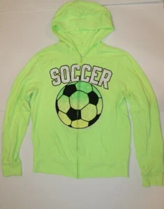 Justice Girl's Bright Neon Green Sweater, Full Zip, Size 16 - Picture 1 of 2