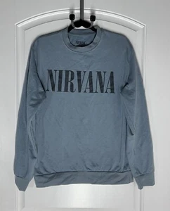 Nirvana Sweatshirt Size Medium Blue Long Sleeve - Picture 1 of 5