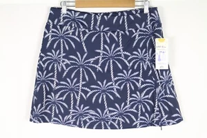 Lulu B Women's 17" Pull-On Skort Size XS Rope Palms UPF50+ Blue - Picture 1 of 5