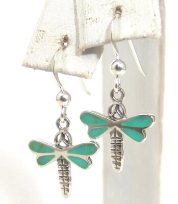 Sterling Silver Dragonfly Dangle Earrings Turquoise - Image 1 of 3