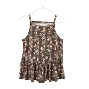 Maurice's Tan Sleeveless Floral Tank NWT Women's Top Size S - Picture 1 of 11
