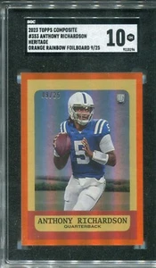 2023 Topps Composite Anthony Richardson NARANJA FOILBOARD Heritage RC 9/25 SGC 10 - Imagen 1 de 1
