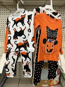 NEW Carter's Just One You 2 PACK Toddler Halloween Cat Pajamas 12 Months NEW - Picture 1 of 1