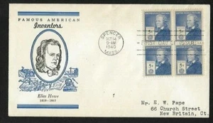 #892 5c Famous Americans - Inventors - Elias Howe -  Linprint FDCB4  - Picture 1 of 2
