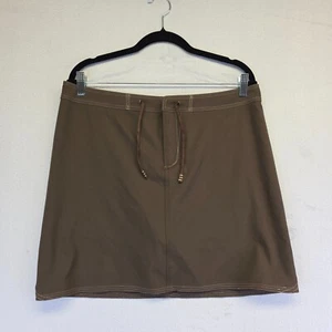 Title Nine Skort Womens 10 Brown Drawstring Tie Lined Shorts Golf Tennis Sports - Picture 1 of 11