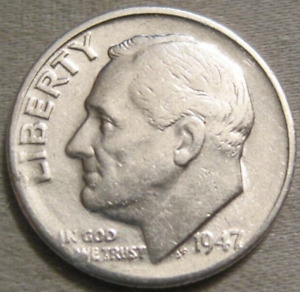 SELLING AS SHOWN - 1947 D ROOSEVELT DIME *** 90% SILVER *** 393