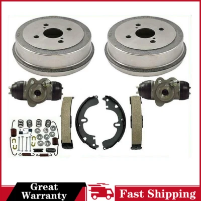 Brake Drums Shoes Spring Kit Wheel Cylinder for Toyota Corolla 1994-2002 Non-ABS - Image 1 of 4