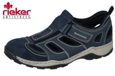 Rieker Herren Slipper Blau Schuhe Trekking Sandale 08075-14