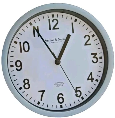 Sterling&Noble Battery Operated Gray Round Frame Analog Wall Clock 8.5" Diameter - Image 1 of 4