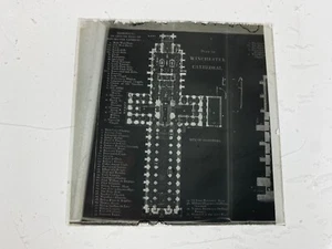 WINCHESTER CATHEDRAL PLAN, Hampshire - Vintage 3 x 3 Zoll NEGATIVE FOTOPLATTE - Bild 1 von 1