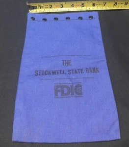 Bolsa de dinero Stockwell State Bank de colección Stockwell Indiana bolsa bancaria de depósito - Imagen 1 de 5
