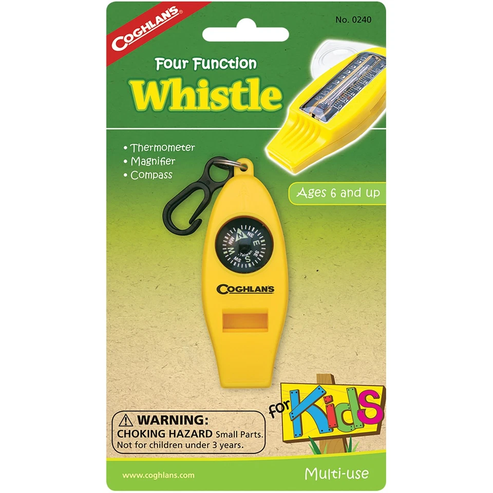 Coghlan's Four Function Whistle for Kids Camp Thermometer, Magnifier, Compass - Image 1 of 3
