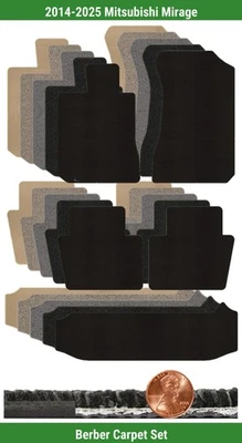 Juego de alfombrillas bereber personalizadas para Mitsubishi Mirage 2014-2025 (5 piezas) #10AC Foto 1 de 4