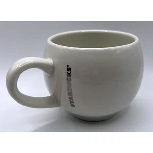 Taza de café Starbucks blanca de cerámica redonda con logotipo plateado 2014 - Imagen 1 de 5