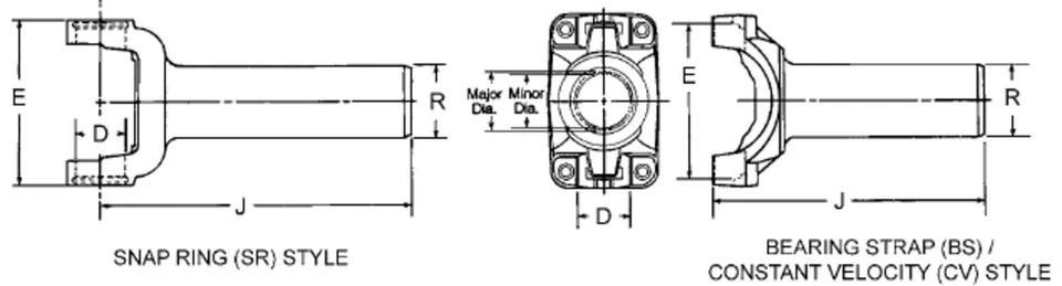 Dana 3-3-01646X Drive Shaft Transmission Slip Yoke; Nickel Plated - Image 1 of 4