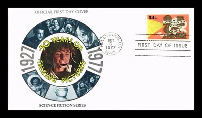US COVER TALKING PICTURES 50TH ANNIVERSARY FDC SCIENCE FICTION SERIES - Image 1 of 2