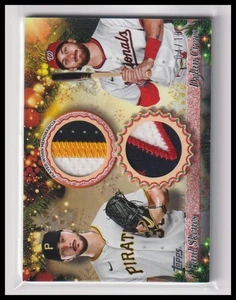 2025 Topps Baseball Holiday Paul Skenes Dylan Crews Dual Tri-Color Patch 4/10 - Picture 1 of 2