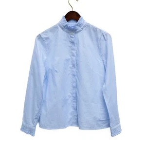 Wallmann Austria Cotton Shirt Size S Blue Pin Stripe Cinched Collar Cuff Stassny - Picture 1 of 10
