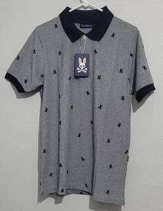 Psycho Bunny Polo Shirt Men's Size 6 Large Gray Classic 100% Pique Cotton - Picture 1 of 1