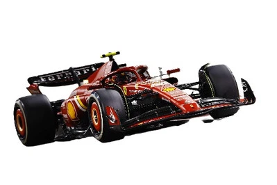 Ferrari SF-24 #55 Carlos Sainz 3rd Place F1 Bahrain GP 2024 with Case 1/18 - Image 1 of 4