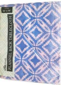 Vinyl-Tischdecke mit Flanellrücken (52"x70") länglich, BLAU AUF ROSA KREISEN DESIGN, HP - Bild 1 von 3